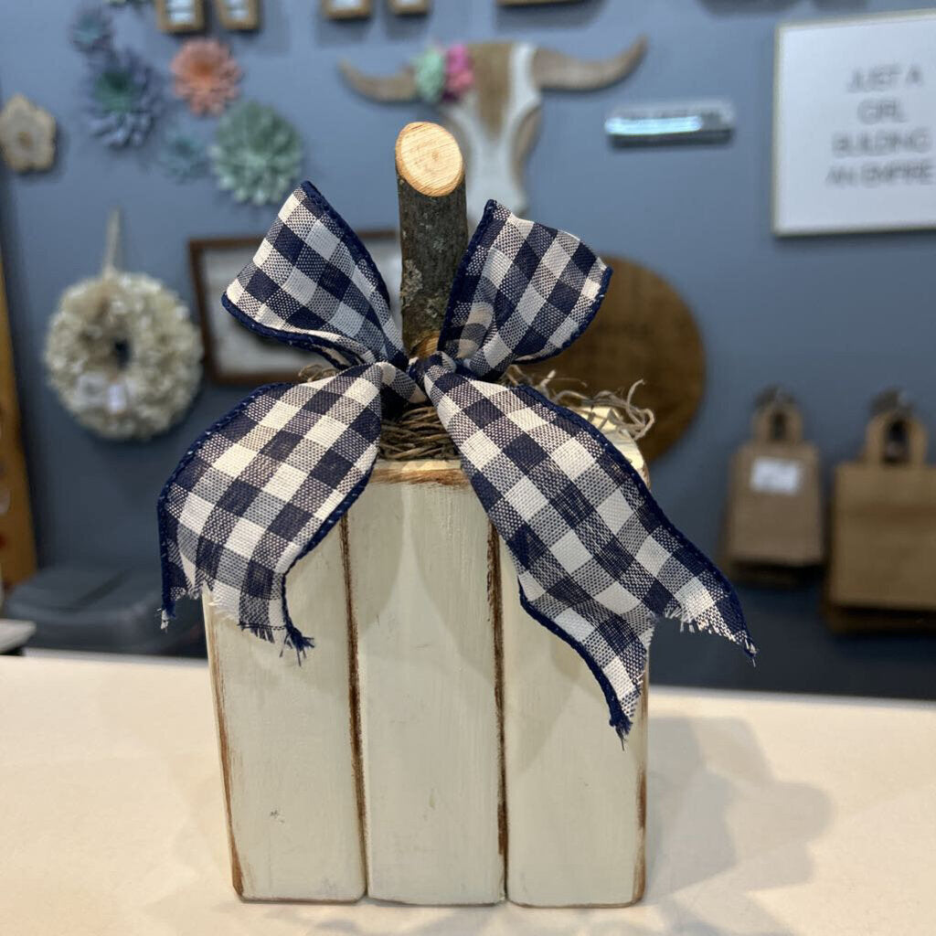 #119 Cream 3 Block Pumpkin Navy