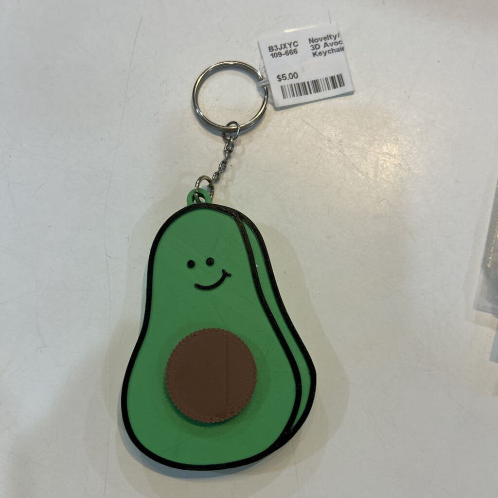 3D Avocado Keychain