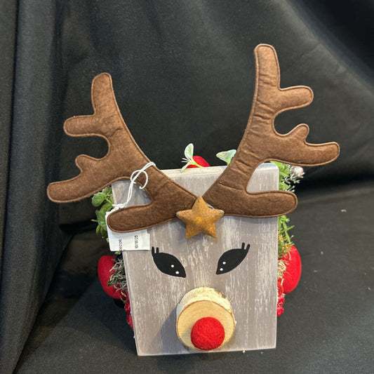 Reindeer Red Poinsetta Centerpiece