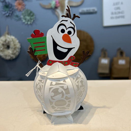 Paper Designed Olaf Lantern