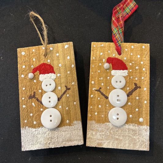 Button Snowman Ornament