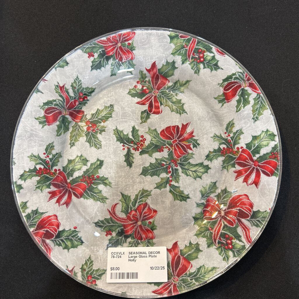 Large Glass Plate Holly