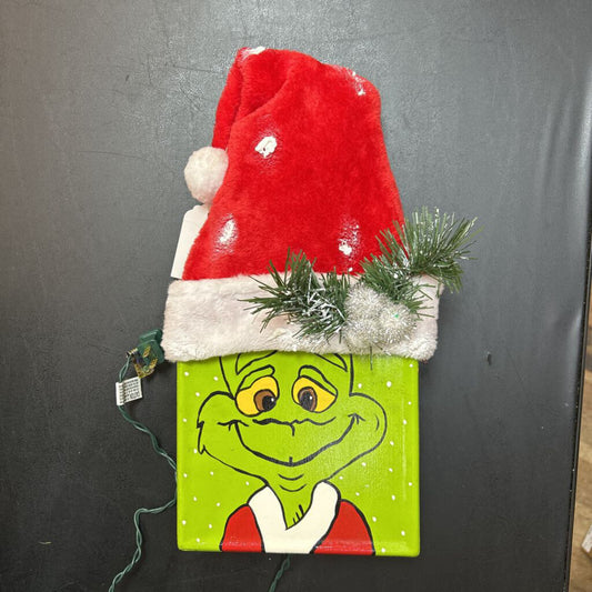 Grinch Glass Block