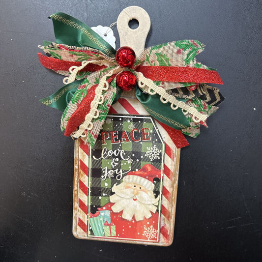 Santa, Peace, Love, Joy Plaque