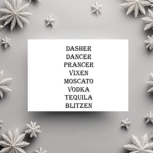 Boozy Reindeer, Card