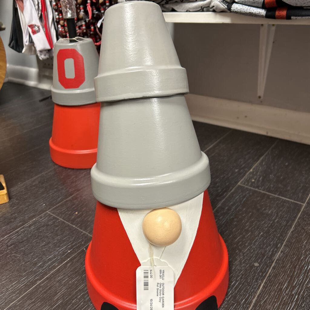 Ohio State Clay Pot Gnome