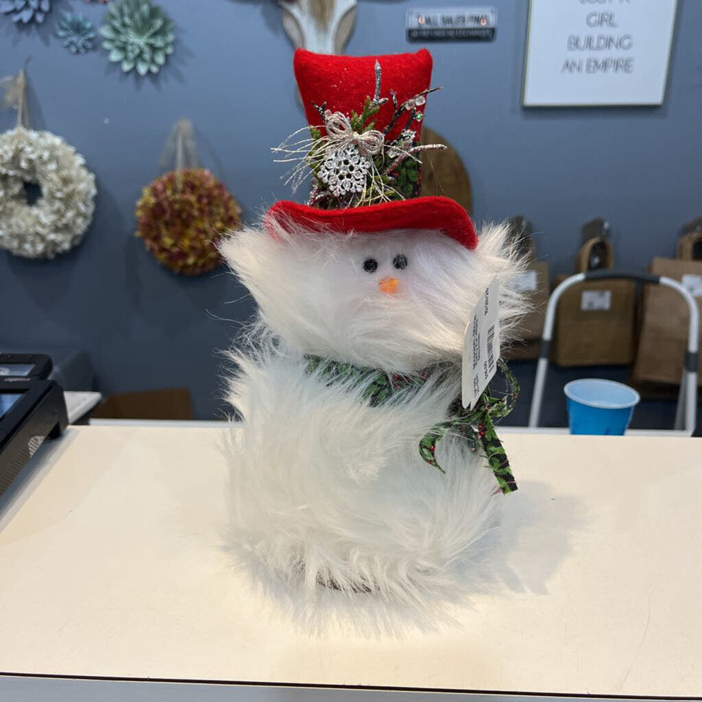 Fluffy Fur White Snowman