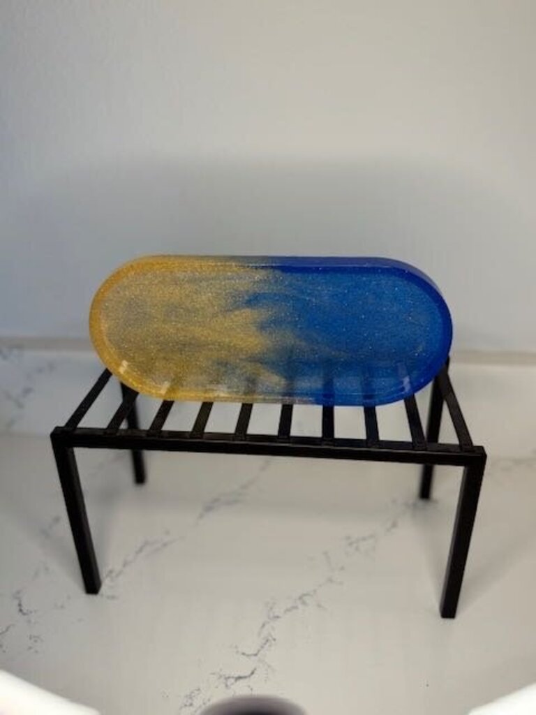 Small Oval Tray (Blue & Yellow)