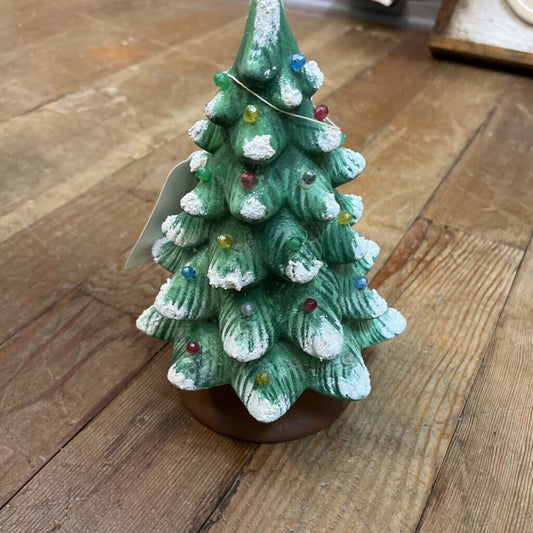 Small Ceramic Tree Base Attached Battery Light