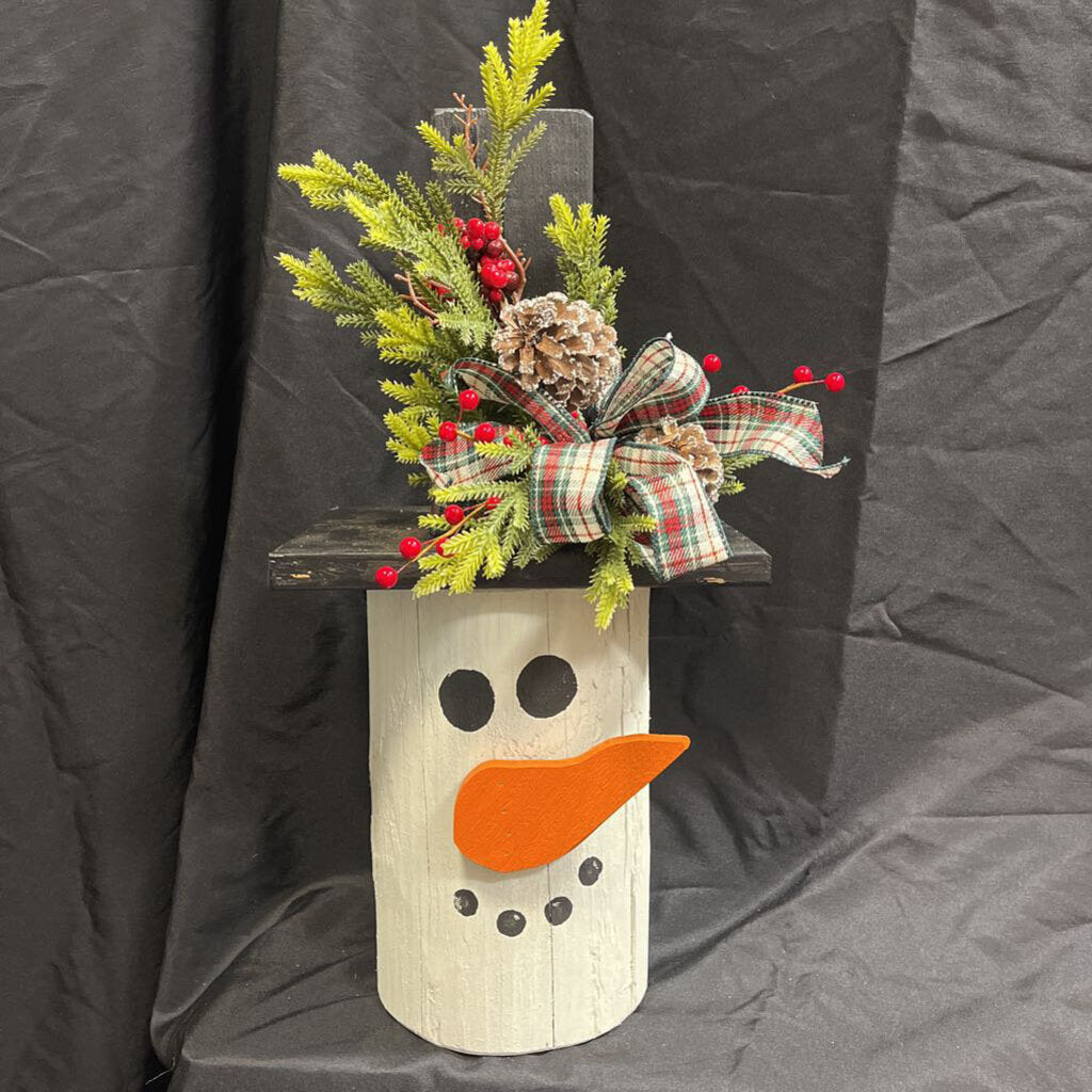 Round Lg Wood Snowman Head