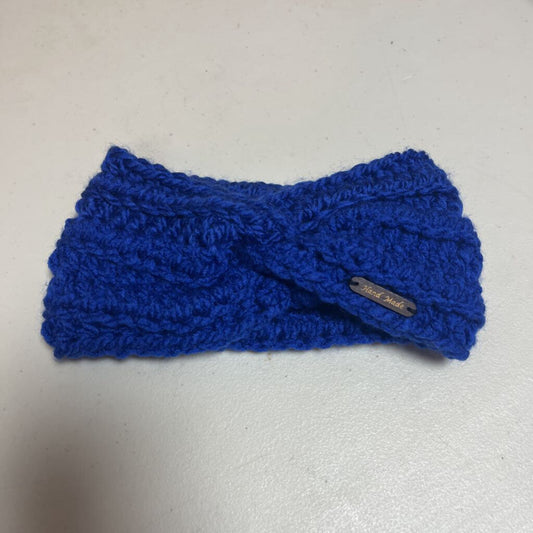 Crochet Twisted Ear Warmer Royal Blue