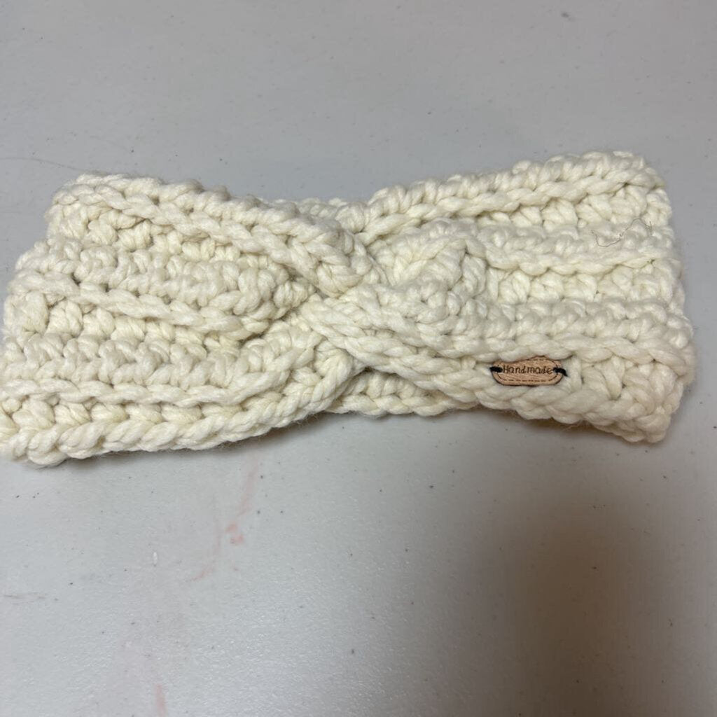 Crochet Twisted Ear Warmer Cream