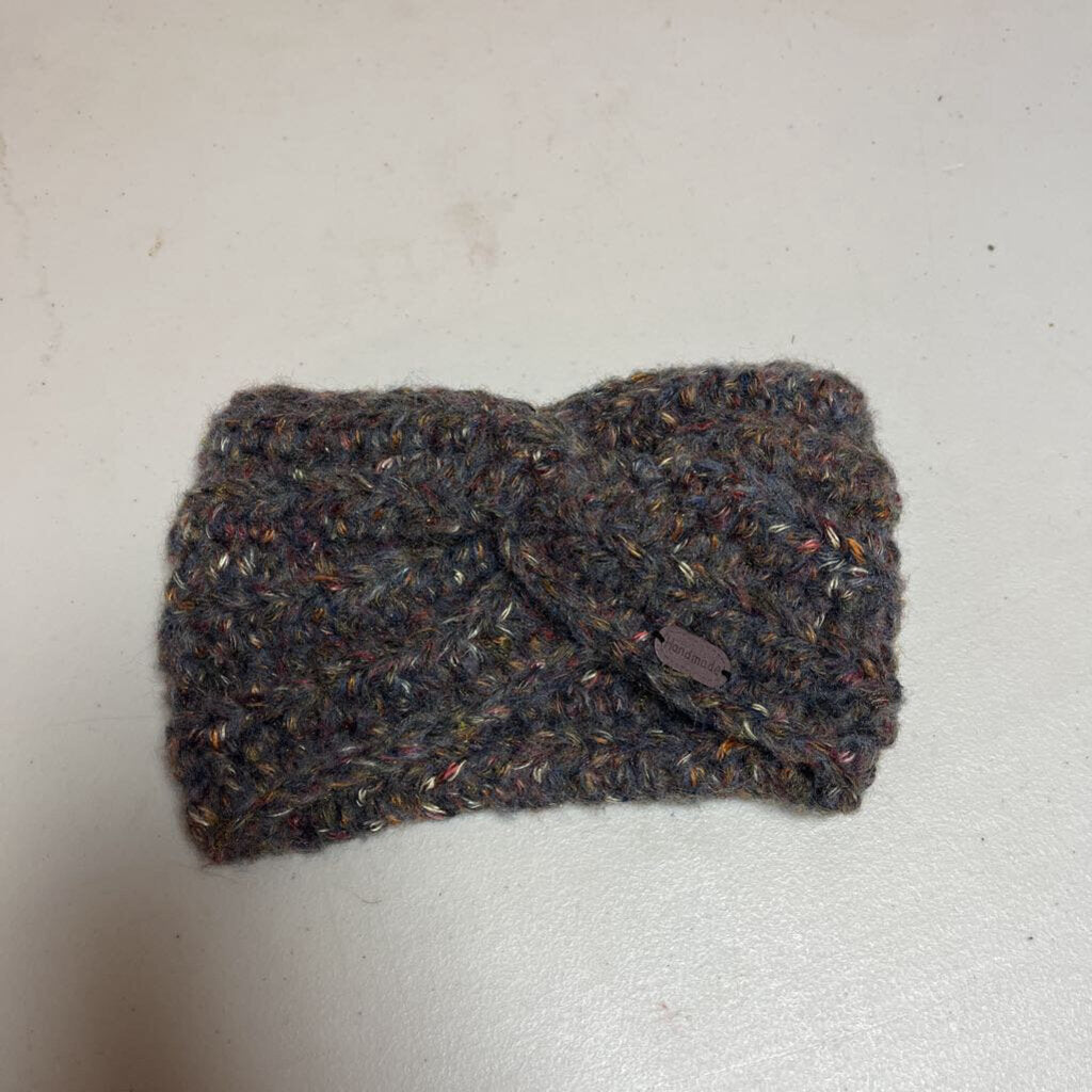 Crochet Twisted Ear Warmer Variegated/Brown