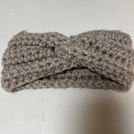 Crochet Twisted Ear Warmer Tan