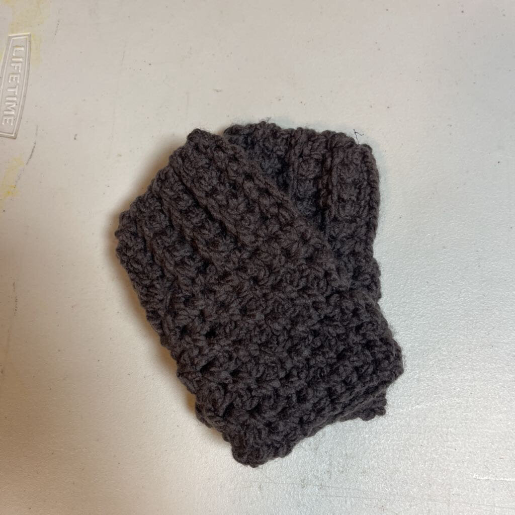 Crochet Fingerless Mittens Walnut