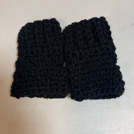 Crochet Fingerless Mittens Black