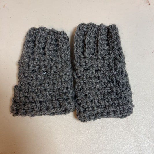 Crochet Fingerless Mittens Grey