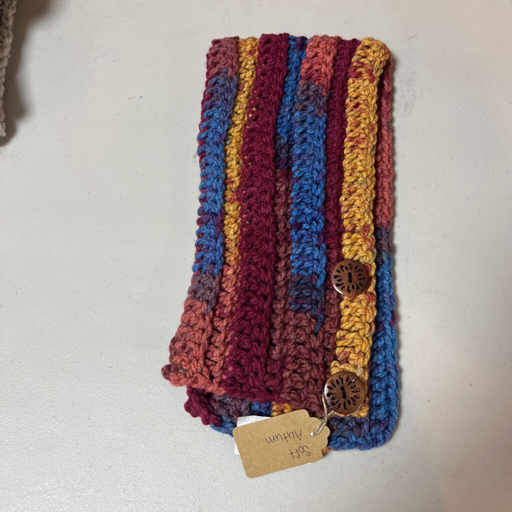 Crochet Button Scarf Soft Autumn