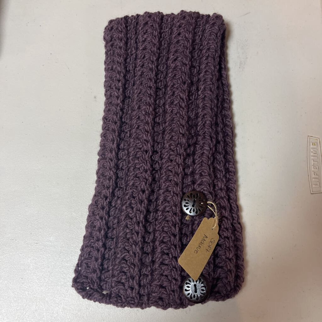 Crochet Button Scarf Soft Mauve