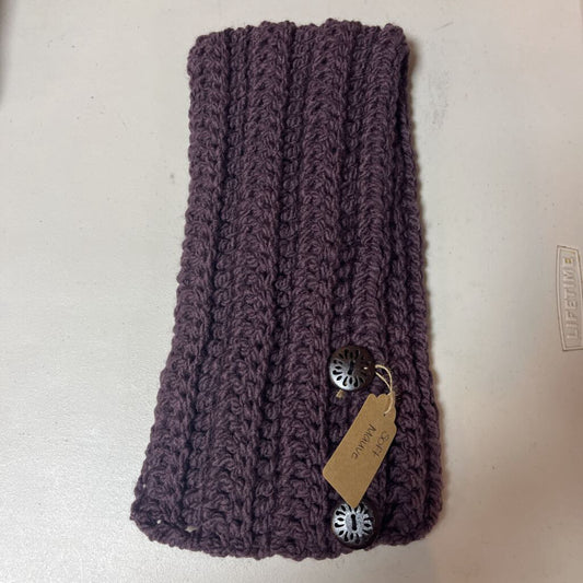 Crochet Button Scarf Soft Mauve