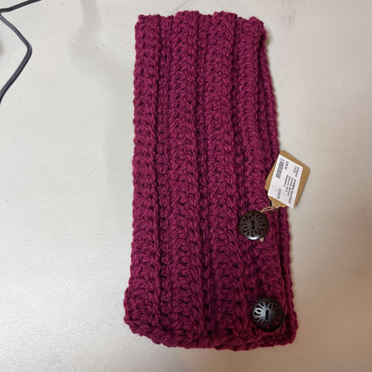 Crochet Button Scarf Soft Raspberry
