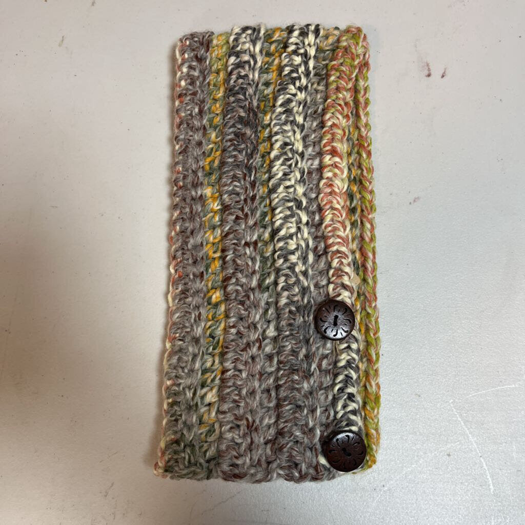 Crochet Button Scarf Warm Autumn Colors