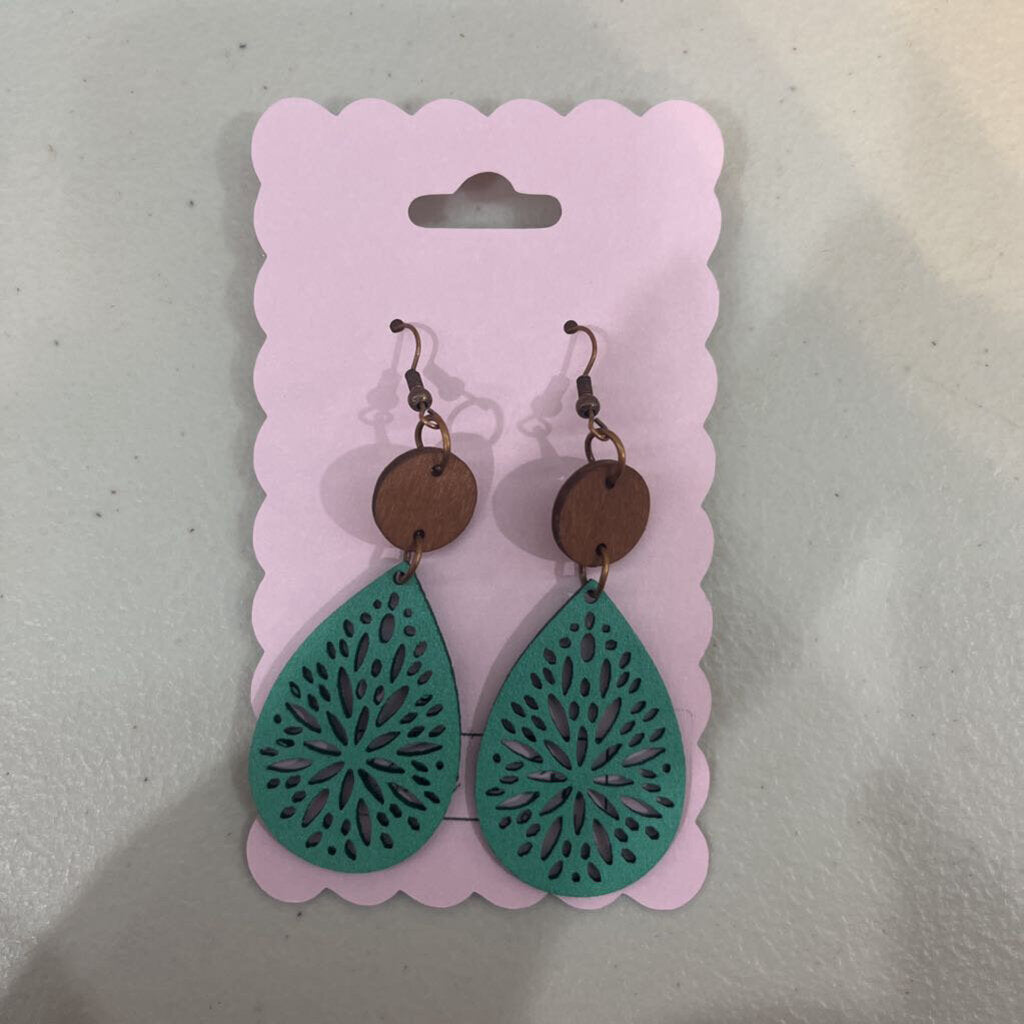 Boho Teal Teardrop Earring