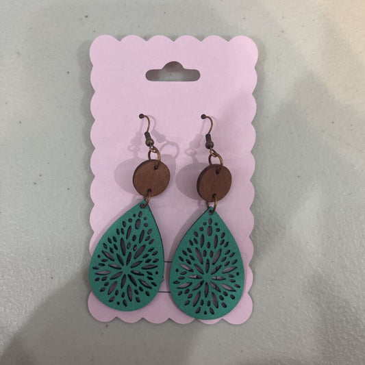 Boho Teal Teardrop Earring