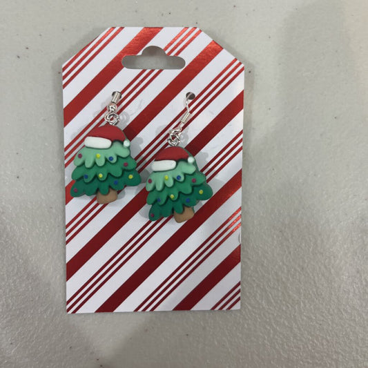 Christmas Tree Santa Earring