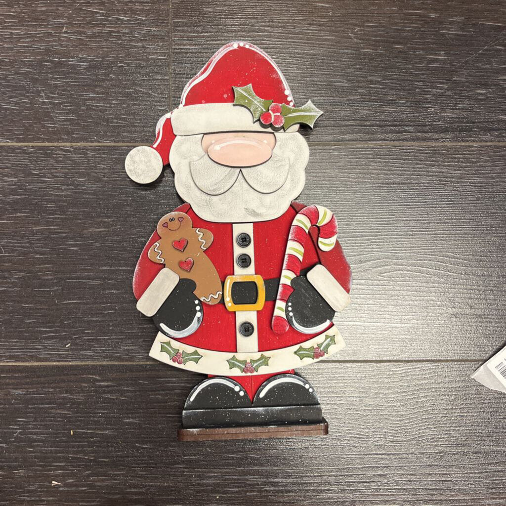 Santa W/ Gingerbread & Candy Cane