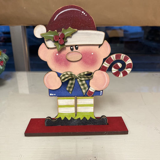 Elf w/ Candy Cane & Bow