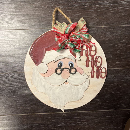 Ho Ho Ho Santa w/ Glasses Door Hanger