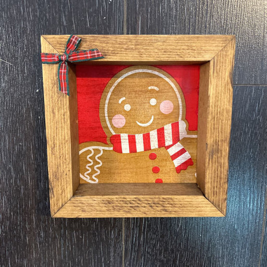 4x4in Gingerbread Framed Sign