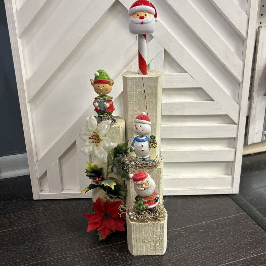 Christmas Solar Light Poinsetta & Santa