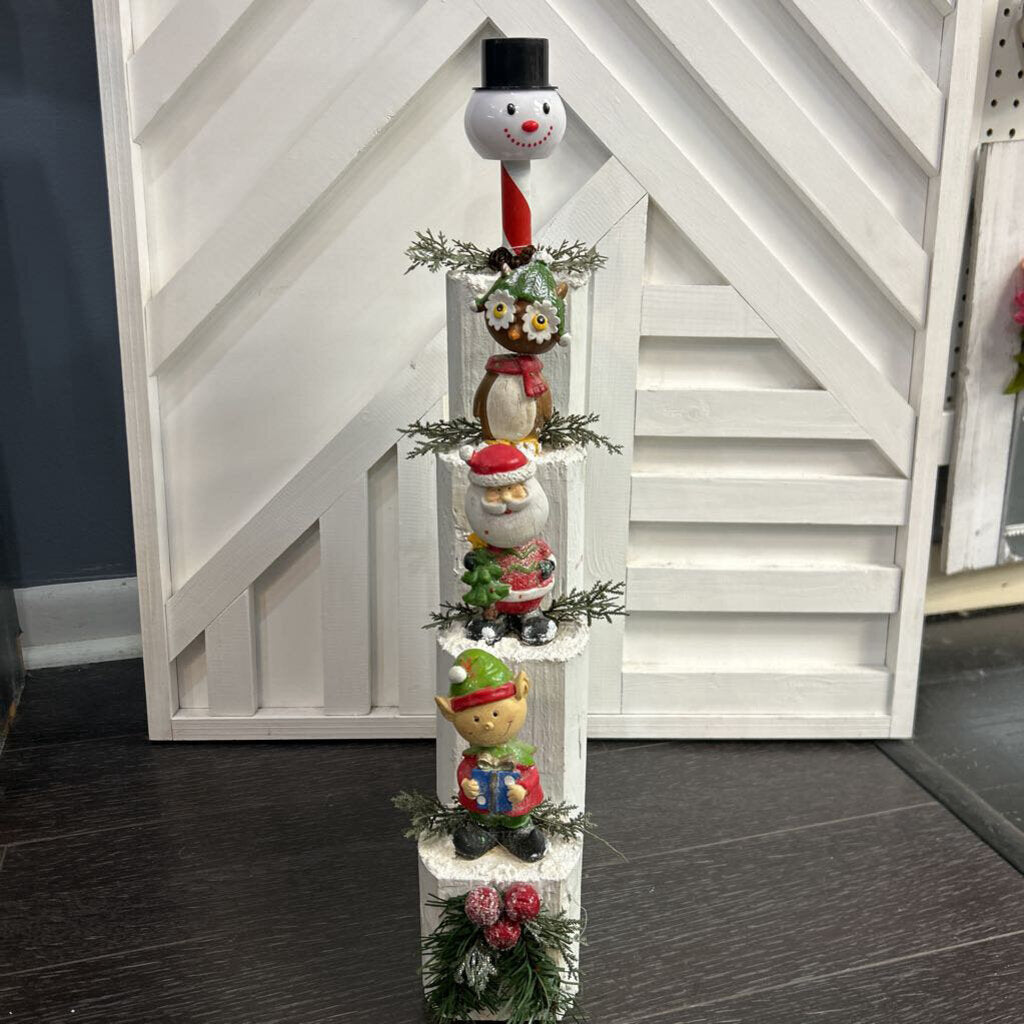 Christmas Solar Light 4 Stacked Timbers