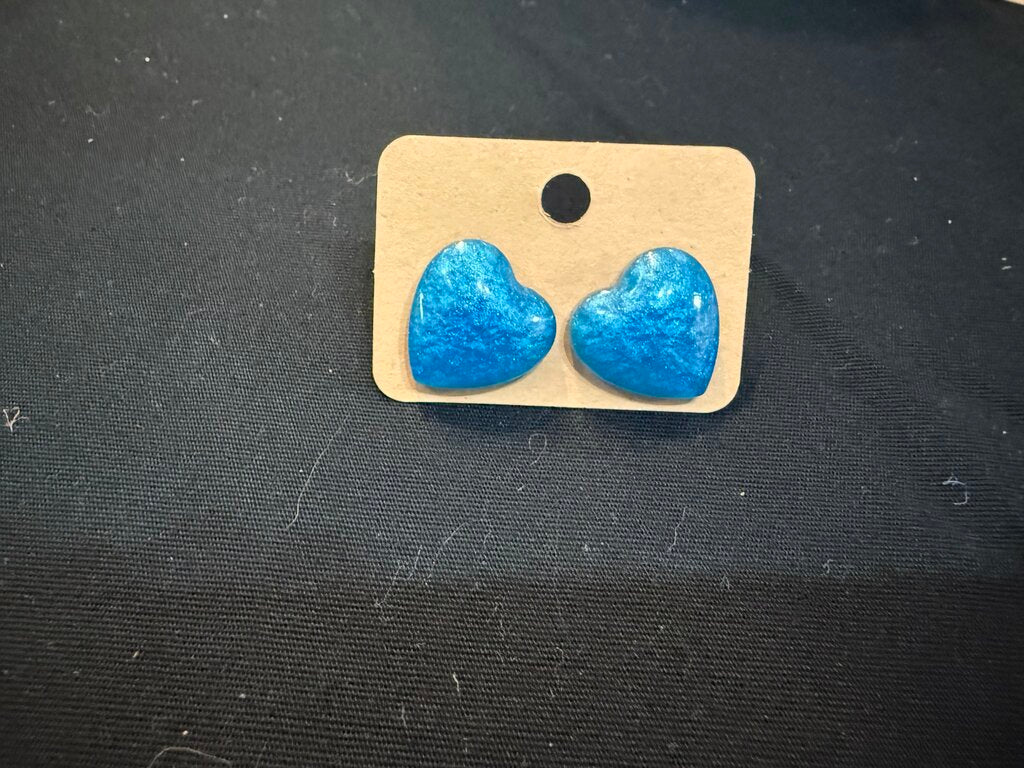 Earring Heart Blue