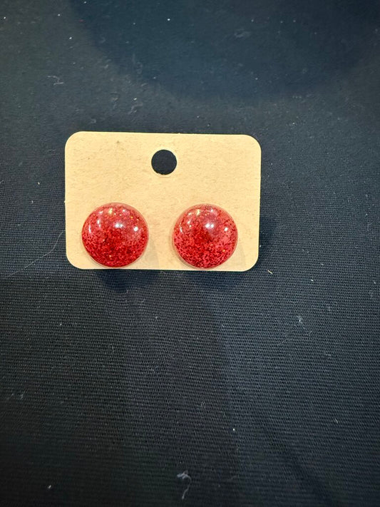 Earring Large Circle Red