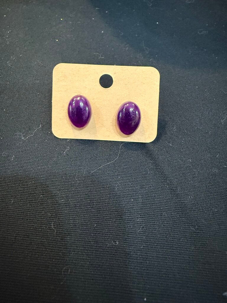 Earring Oval Purple