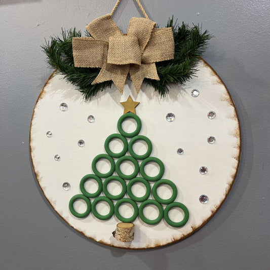 Green Hoop Tree Door Round