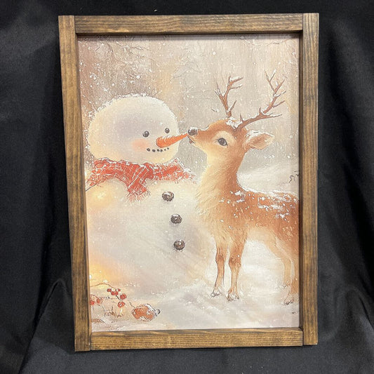Framed Snowman Sign