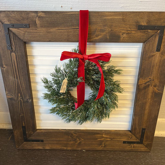 Christmas White Shiplap Board red ribbon