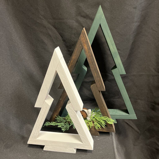 Set of 3 Wood Layered Christmas Trees