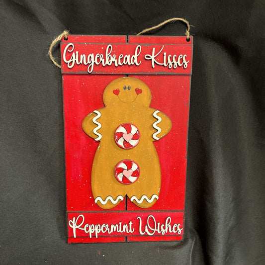 Gingerbread Kisses & Peppermint Wishes Sign