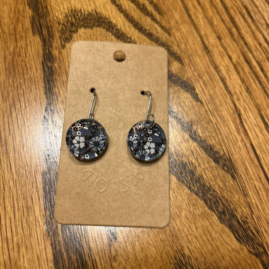 Black Floral Petite Earring