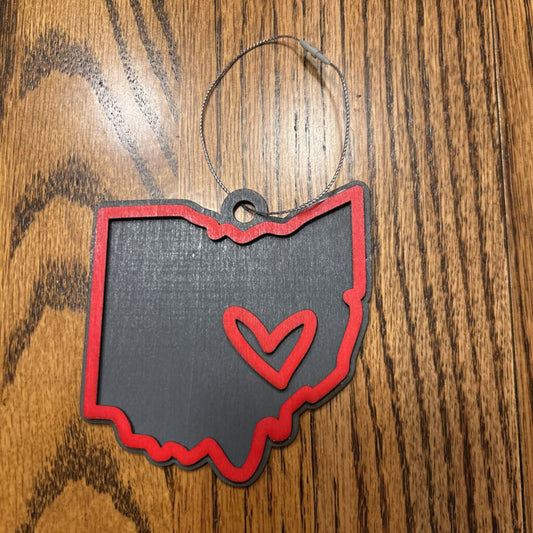 Ohio Heart Ornament