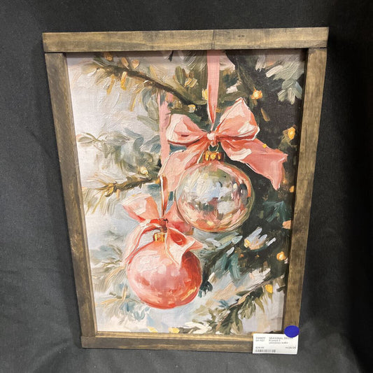 Framed 2 christmas bulbs