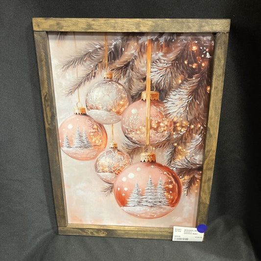 Framed 5 Christmas Bulbs