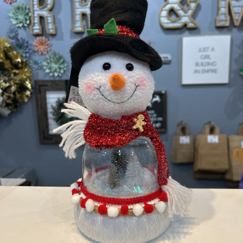 Snowman Snowglobe w/Trees