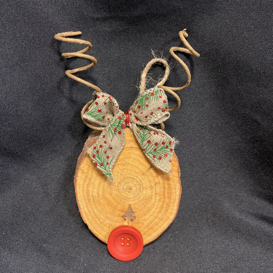 Wood Slice Reindeer