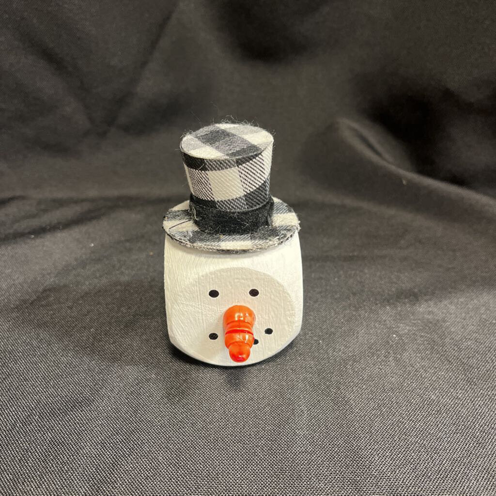 Large Wood Block Snowman